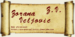 Zorana Veljović vizit kartica
